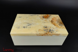 Rectangular lacquer box with instant base and hand-painted abstract lotus 15*26cm(sample 2)
